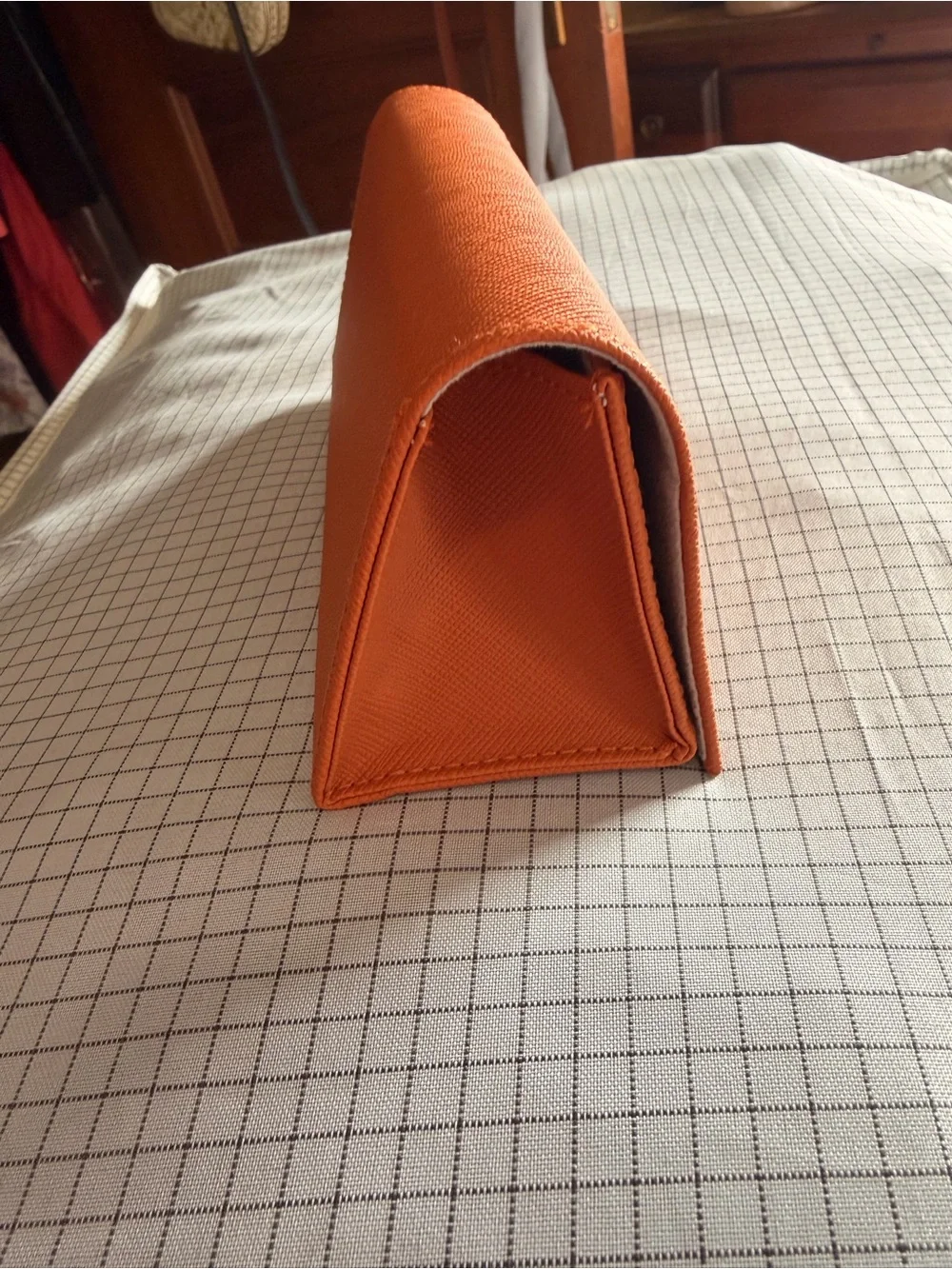 Tory Burch Orange Saffiano Leather Glasses Case